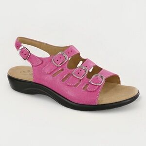 SAS Mystic Slingback Leather Sandals - Web Pink 7M Women’s Shoes EUC Summer
